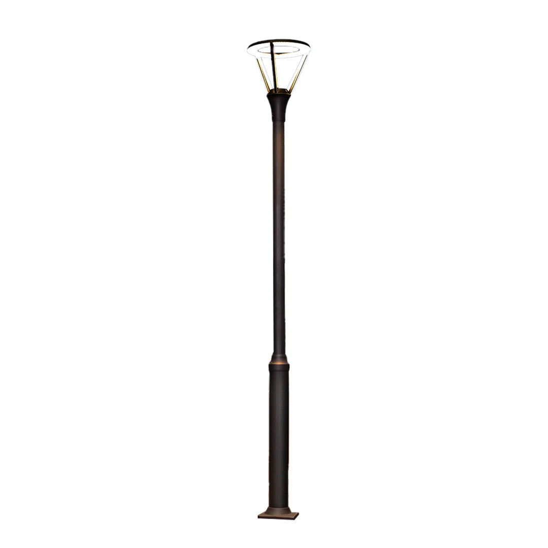 Modern Minimalist Outdoor Post Light — Black Aluminum, 48W OSRAM LED, 3000K, IP65, 3-Meter Pole