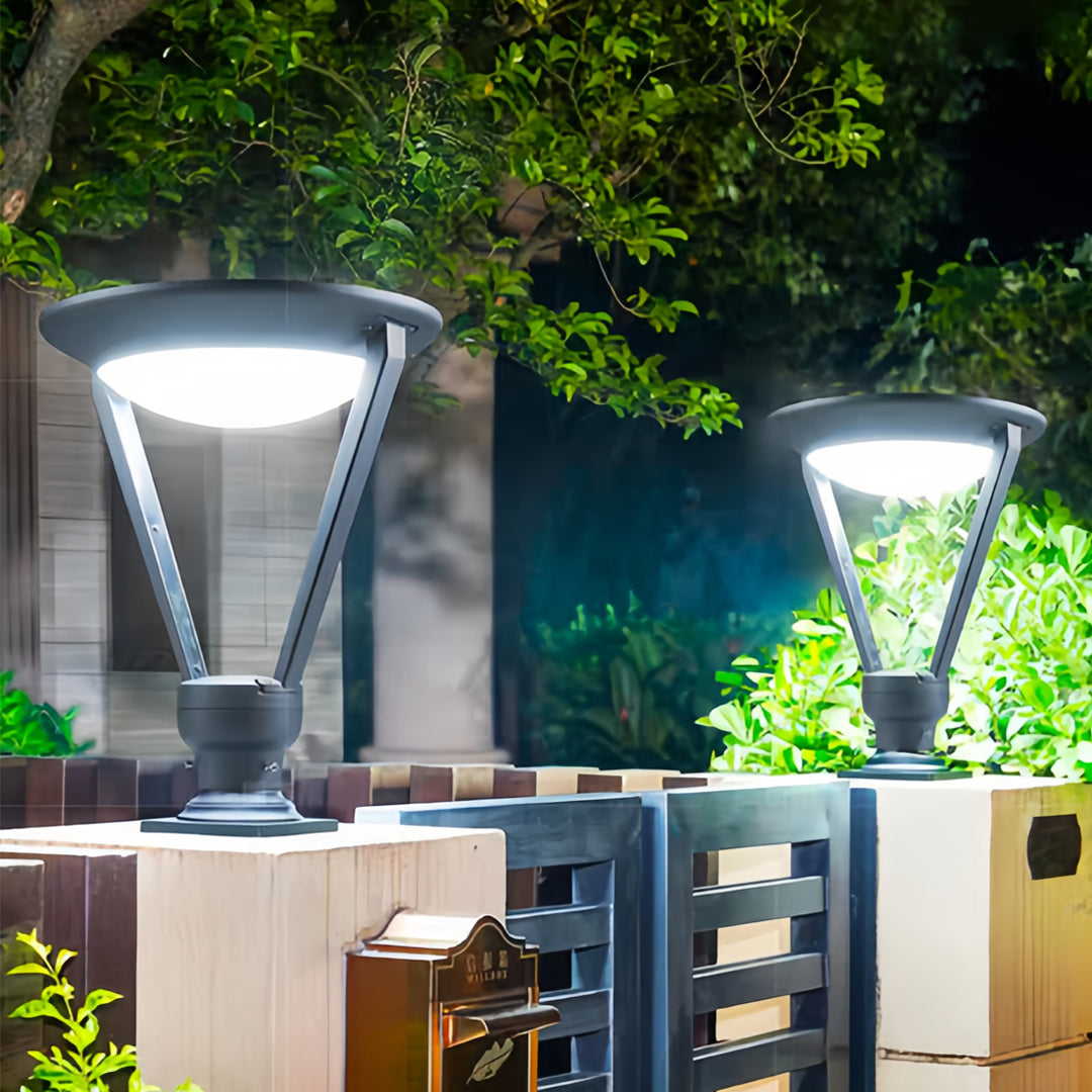 Vintage Outdoor Pillar Light — Die-Cast Aluminum, Solar / Hardwired, 50W, IP55, 3000K / 6000K, 16.54" × 20.87"