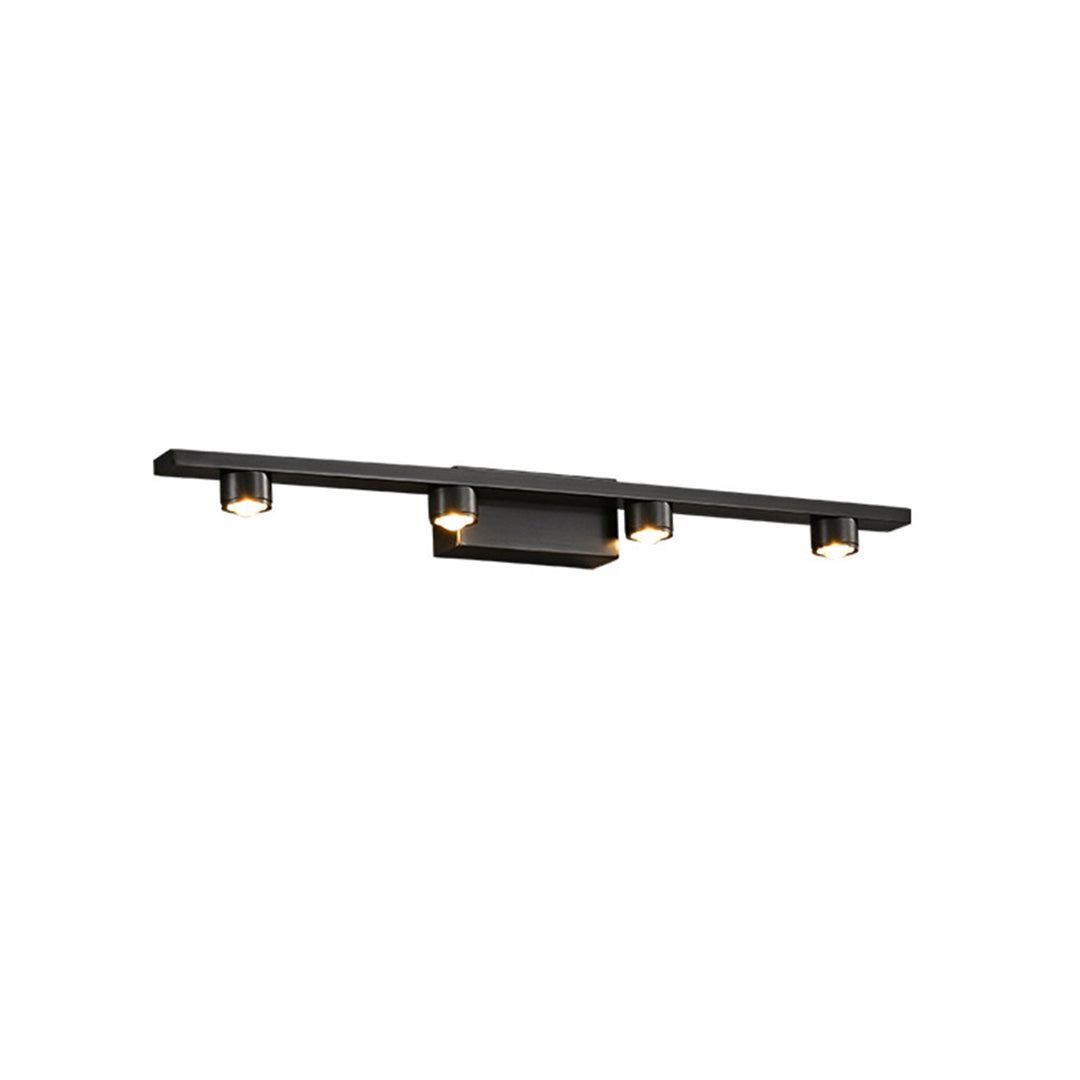 Minimalist Black LED Vanity Light Bar — Copper-Aluminum, Glass Mirror Surface, 3000K, 9W–15W, 40cm–70cm
