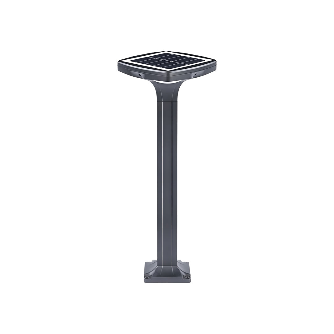 Outdoor Bollard Light — Black Aluminum, LED, Solar / Hardwired, IP65, 4 Heights, 3000K / 6000K