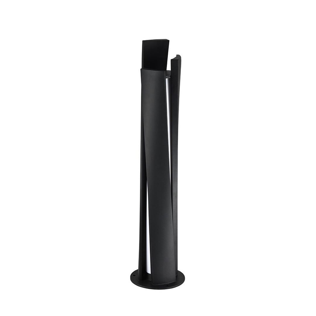 Architectural Outdoor Bollard Light — Black Aluminum, 20W LED, Dual Color Temperature (3000K / 6000K), IP65, 39.37" H
