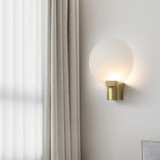 Round Glass Wall Sconce — Bronze Metal, G9, 3000K Warm Light, 9.8"