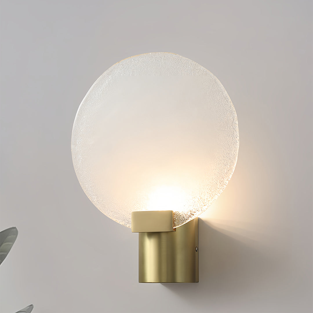 Round Glass Wall Sconce — Bronze Metal, G9, 3000K Warm Light, 9.8"