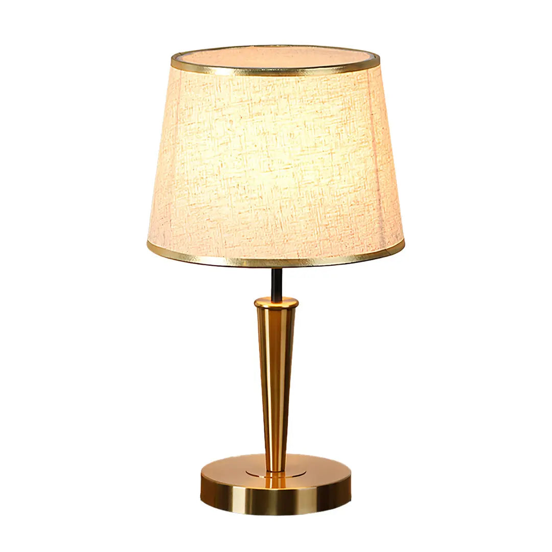 Elegant Nordic Brass Table Lamp with Fabric Shade – Modern Decorative Lighting Luxe