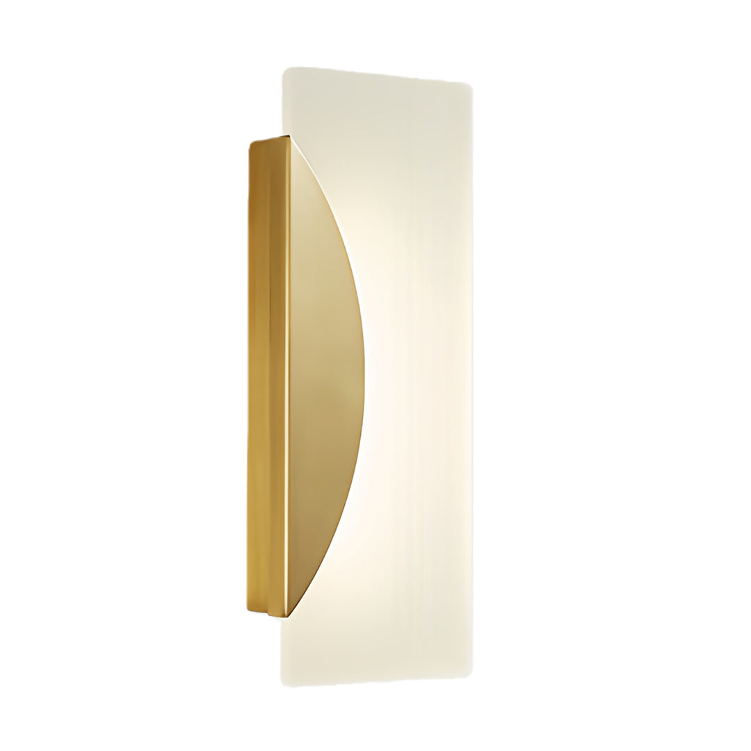 Minimalist Brass Wall Sconce — Full-Copper, Integrated LED, 4W, 4000K, Acrylic Shade, Black/Gold or Copper Finish