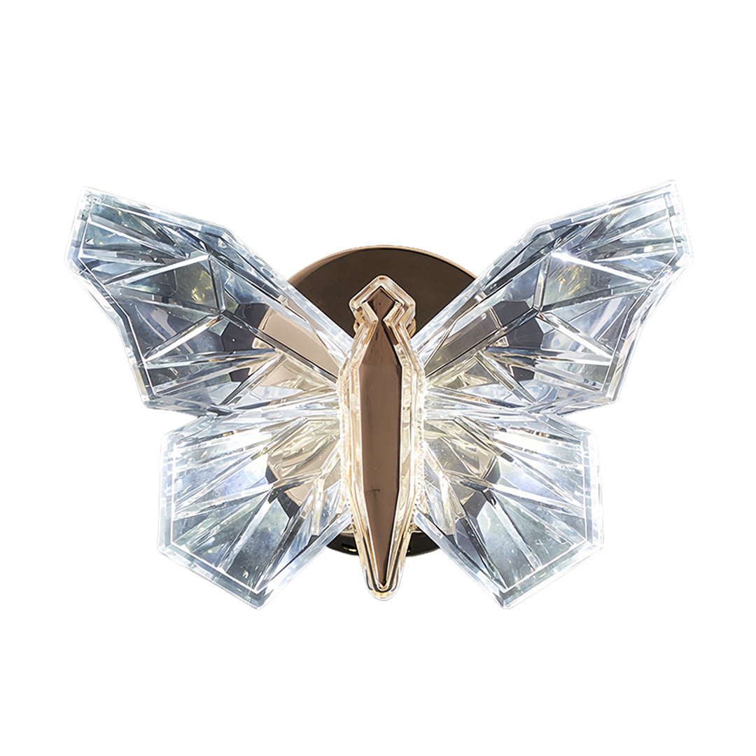 Butterfly Wall Sconce — Gold Aluminum, White Acrylic Shade, LED, Three-Step Dimming (3000K/4500K/6000K)
