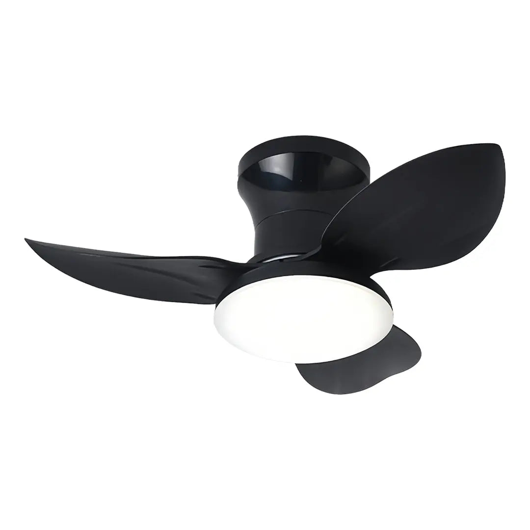 Modern Small 3-Blade Ceiling Fan with Remote Control and Dimmer Light - Quiet Operation Luxe
