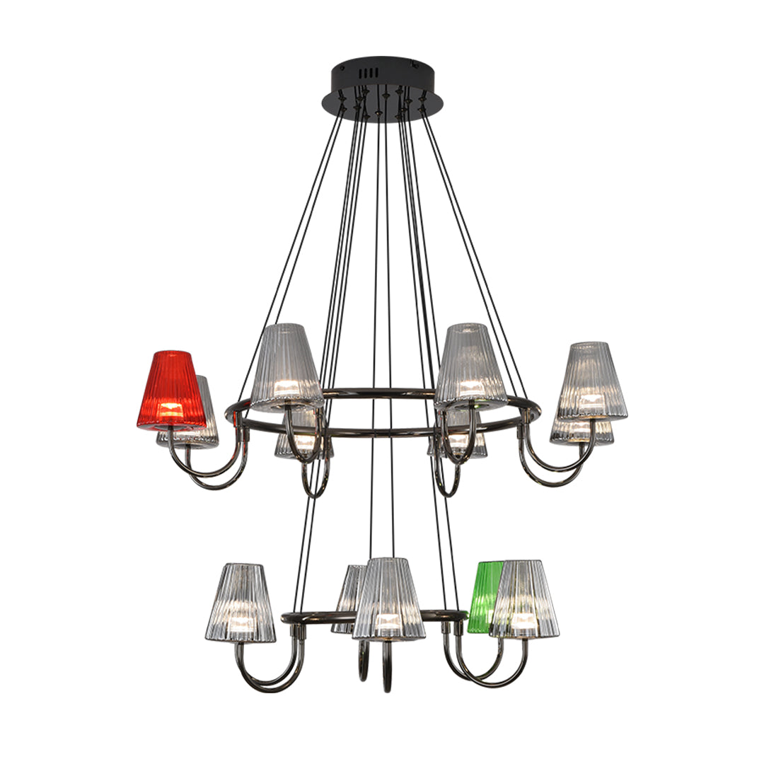 Branch Chandelier — Glass, 6/8/10-Light, Multi-Layer, Tri-Color Dimming, Adjustable Height