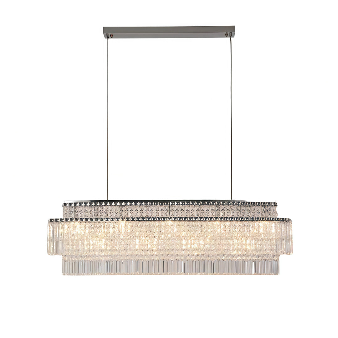 Minimalist Round Crystal Chandelier — Stainless Steel, E14, Three-Color Dimming, Adjustable Hang, 60cm / 80cm / 120cm