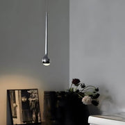 contemporary chrome metal single water drop led pendant light