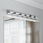 Minimalist Chrome Bathroom Vanity Light — Aluminum, LED 6000K, 3 to 6-Light Configurations