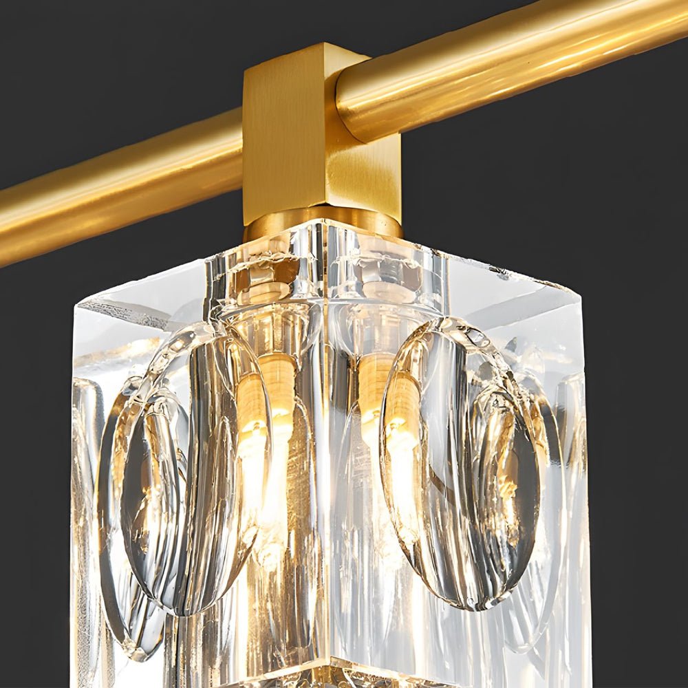 contemporary copper crystal cube semi flush mount light fixture available in 4 6 or 8 lights