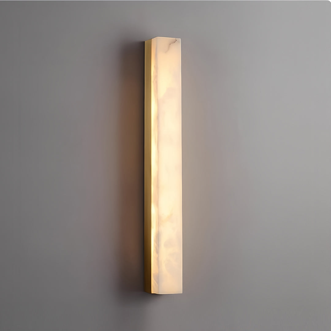 Modern Minimalist Linear Wall Sconce — Hammered Copper and Marble, LED, 3000K, 40cm–100cm