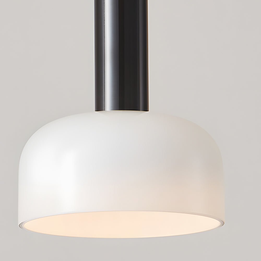 contemporary copper tube pendant light with white glass bowl 1 light