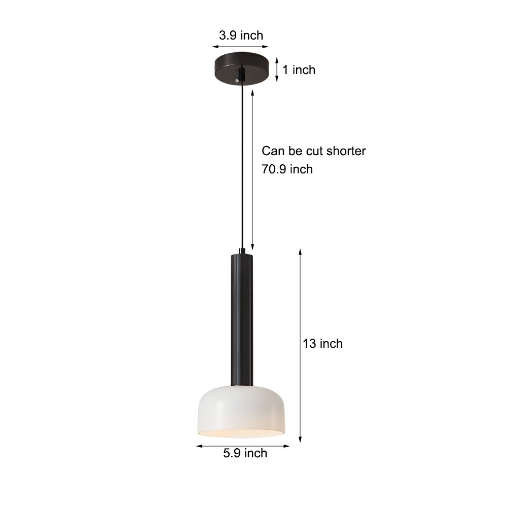 contemporary copper tube pendant light with white glass bowl 1 light