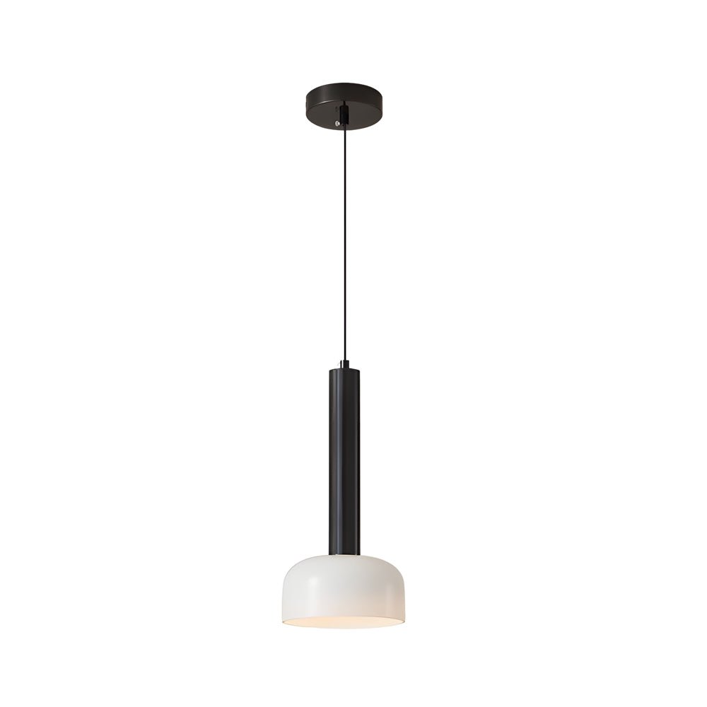 contemporary copper tube pendant light with white glass bowl 1 light