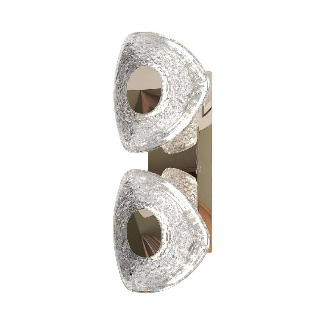 Minimalist Crystal Wall Sconce — Gold Aluminum, Three-Color Dimming (3000K/4500K/6000K), Single or Double Head