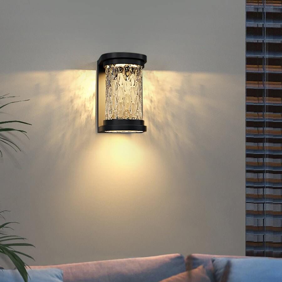 contemporary cylindrical led wall light with luxurious glass and stereoscopic luminescence