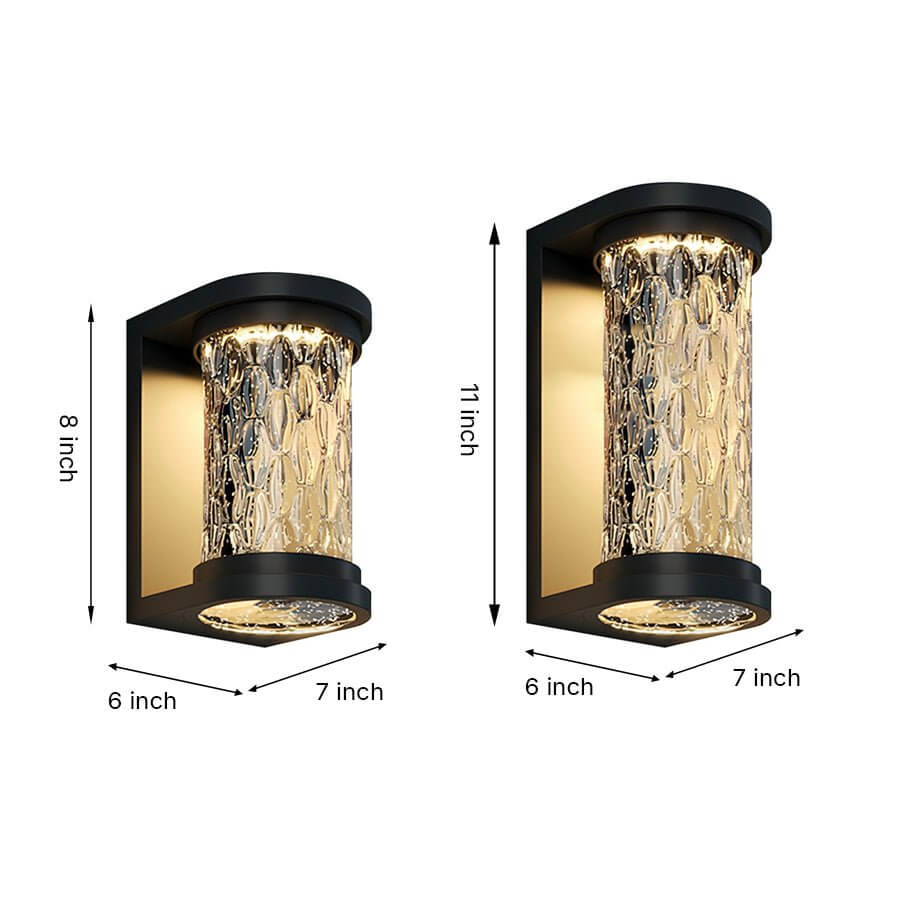 contemporary cylindrical led wall light with luxurious glass and stereoscopic luminescence