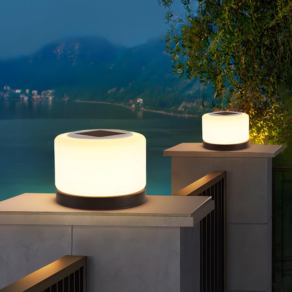 contemporary dimmable cylindrical led post lamp with 360 illumination for pillar tops