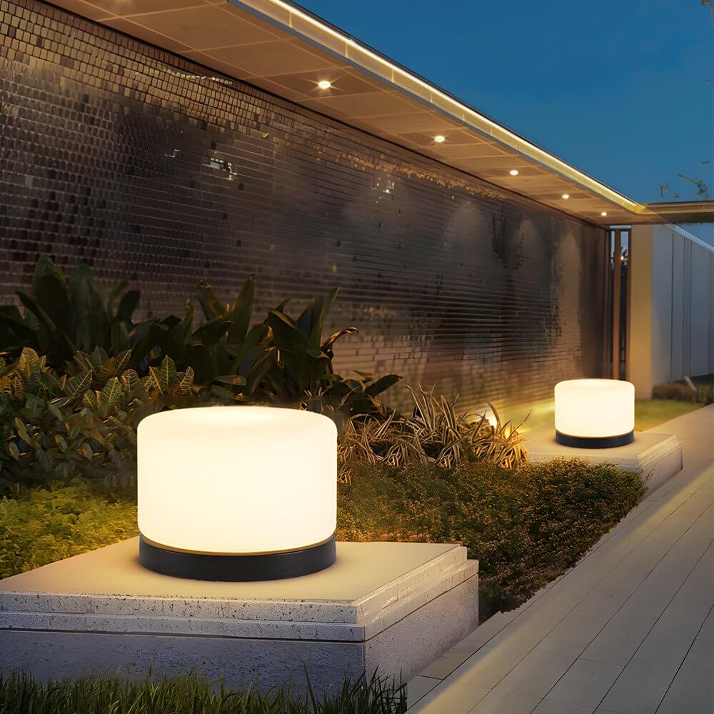 contemporary dimmable cylindrical led post lamp with 360 illumination for pillar tops