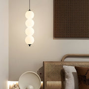 contemporary dimmable led chandelier with round string vertical balls pendant