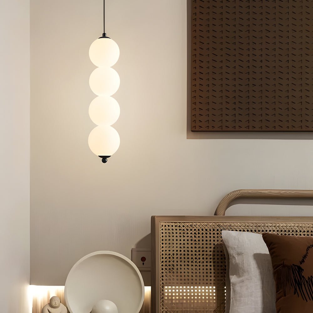 contemporary dimmable led chandelier with round string vertical balls pendant