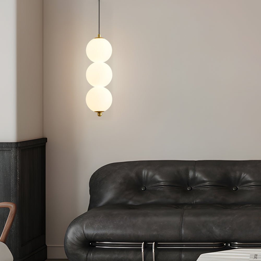 contemporary dimmable led chandelier with round string vertical balls pendant