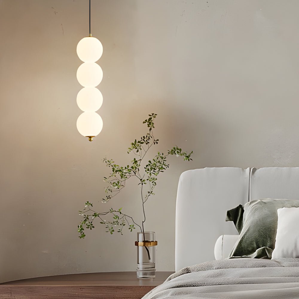 contemporary dimmable led chandelier with round string vertical balls pendant