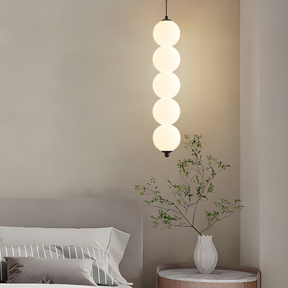 contemporary dimmable led chandelier with round string vertical balls pendant