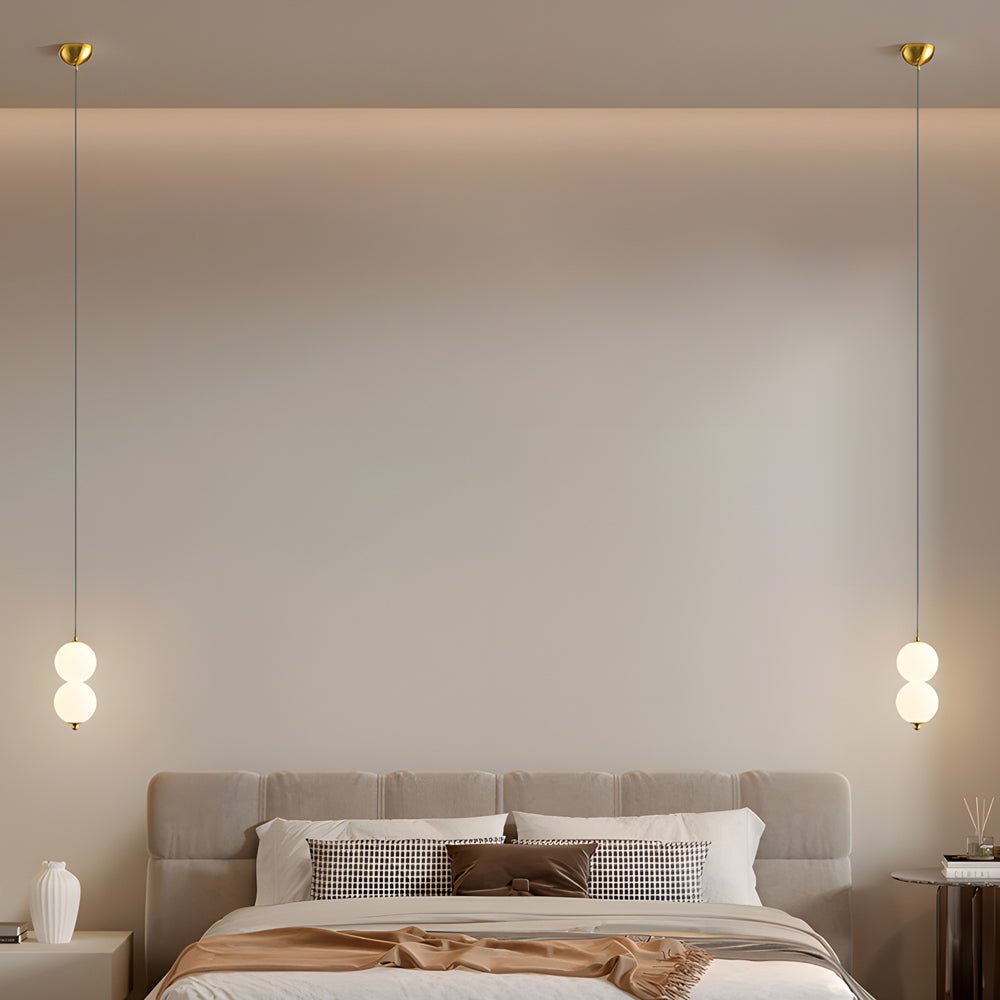 contemporary dimmable led chandelier with round string vertical balls pendant