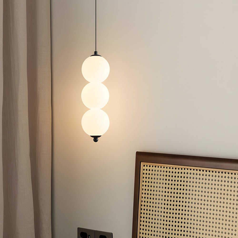 contemporary dimmable led chandelier with round string vertical balls pendant