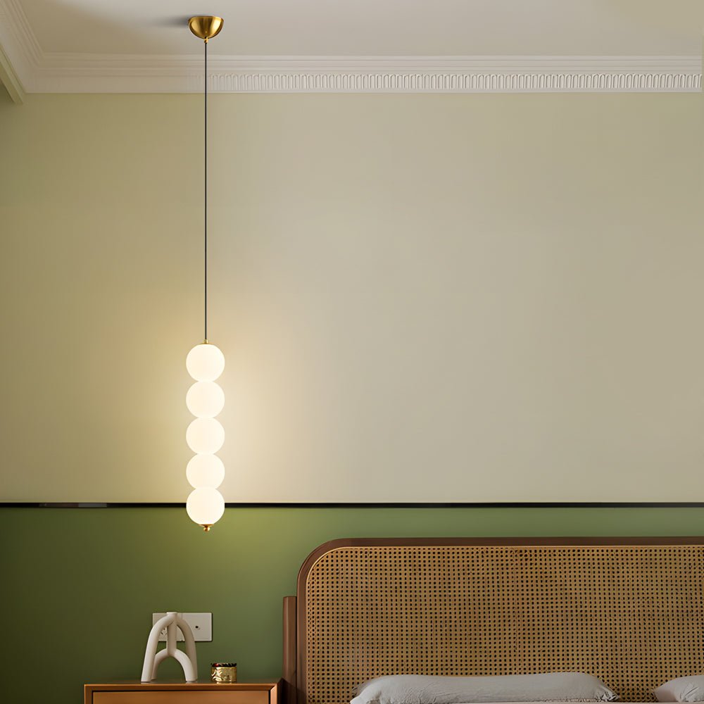 contemporary dimmable led chandelier with round string vertical balls pendant