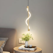 contemporary dimmable led pendant light with vertical spiral rope design