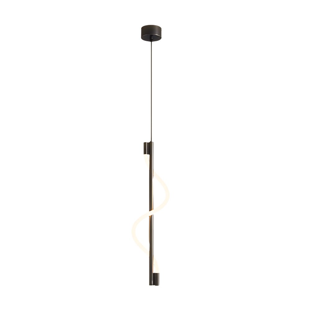 contemporary dimmable led pendant light with vertical spiral rope design