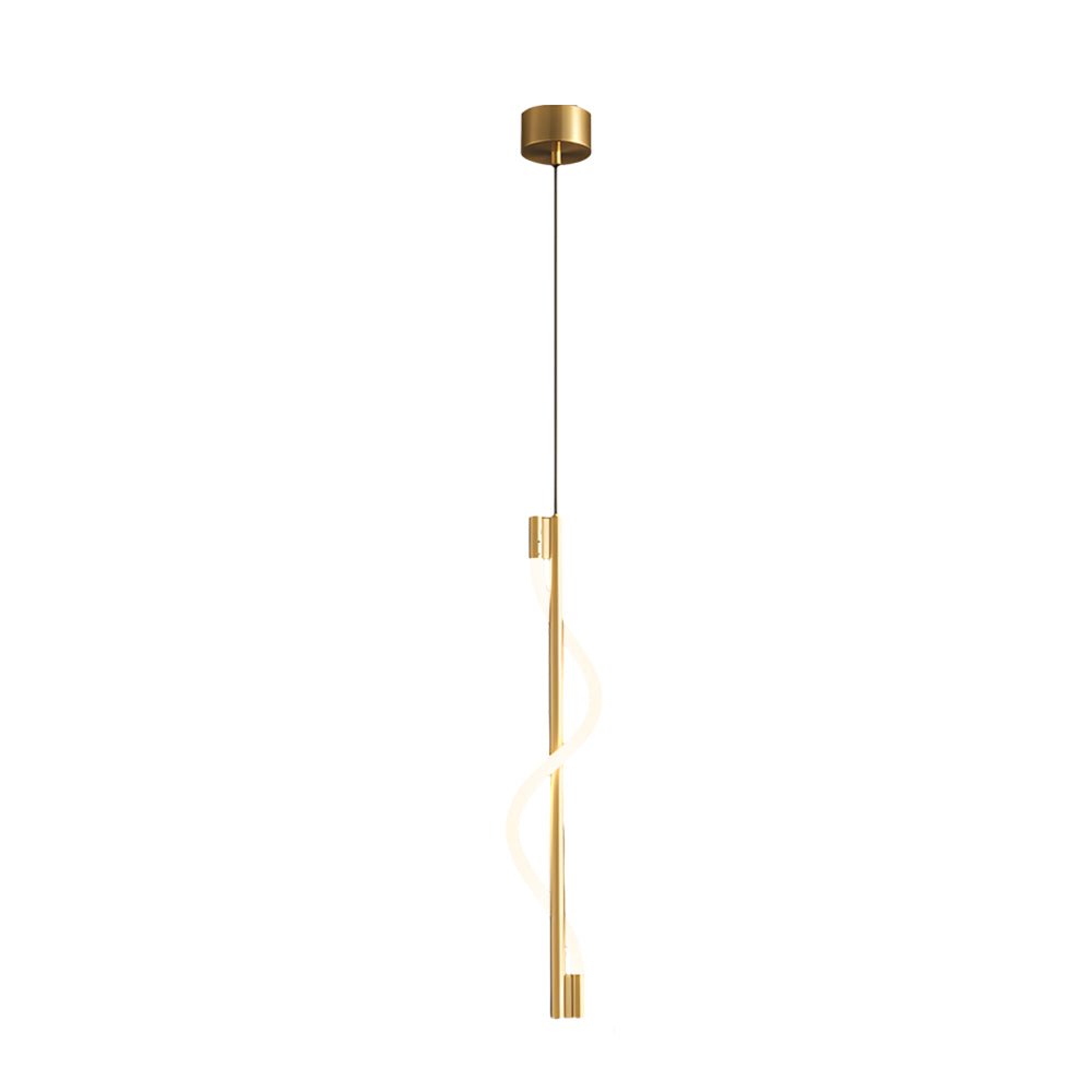 contemporary dimmable led pendant light with vertical spiral rope design