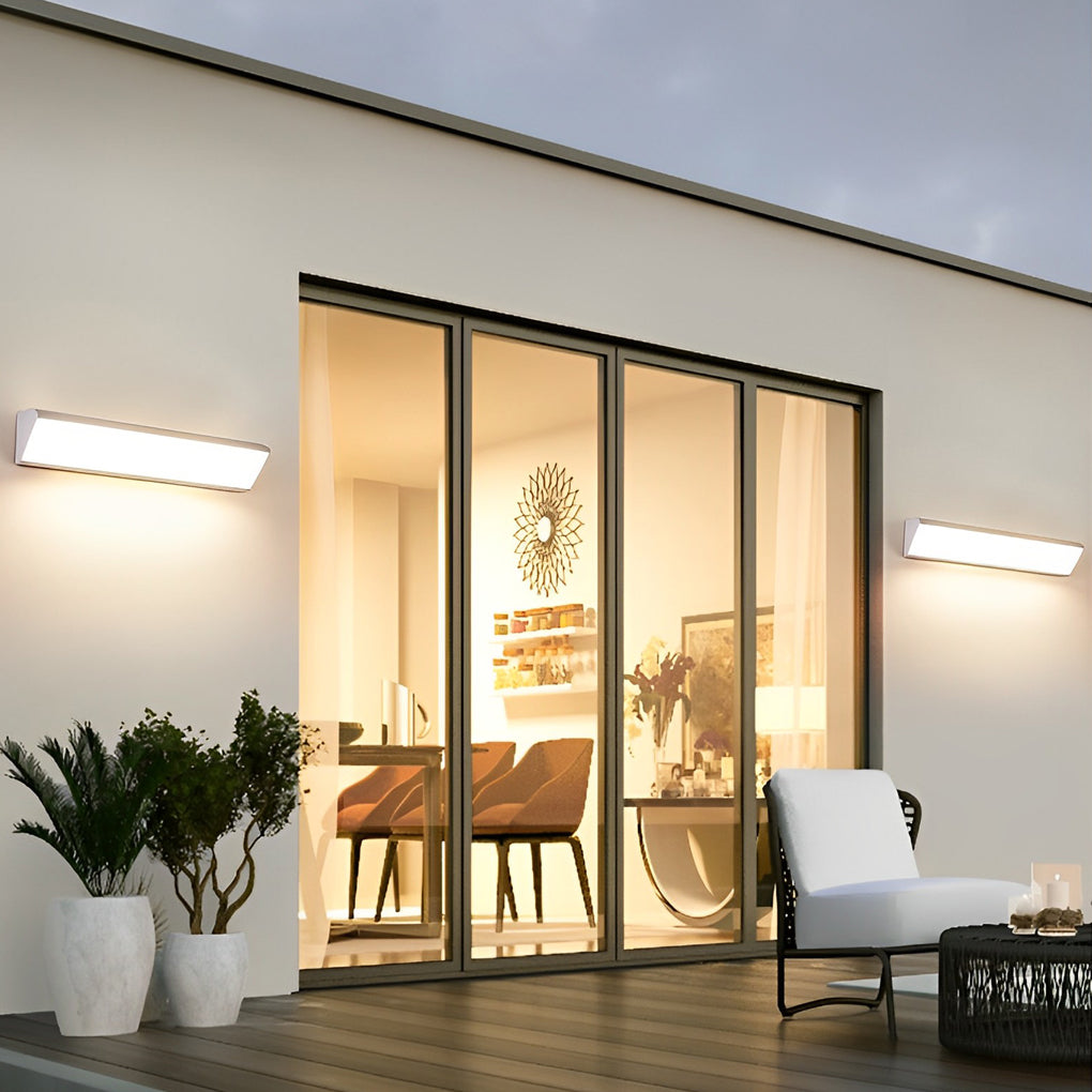 Modern Linear Outdoor Wall Sconce — Aluminum, LED, IP65, 23.6" / 35.4" / 48.8", 3000K / 6000K, Black or White
