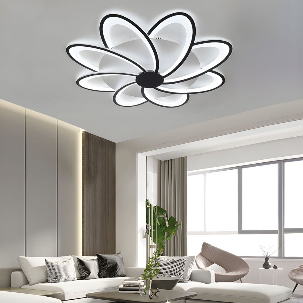 contemporary flower shaped acrylic led flush mount ceiling light