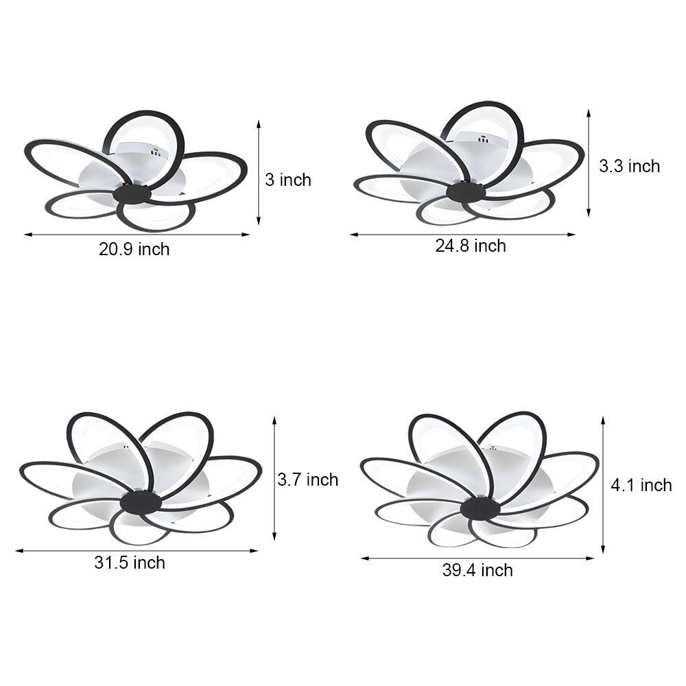 contemporary flower shaped acrylic led flush mount ceiling light