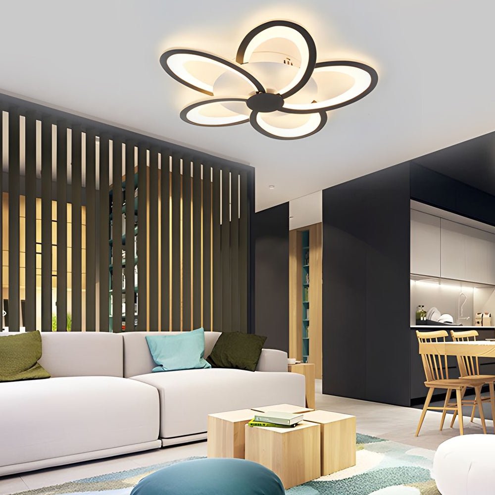 contemporary flower shaped acrylic led flush mount ceiling light