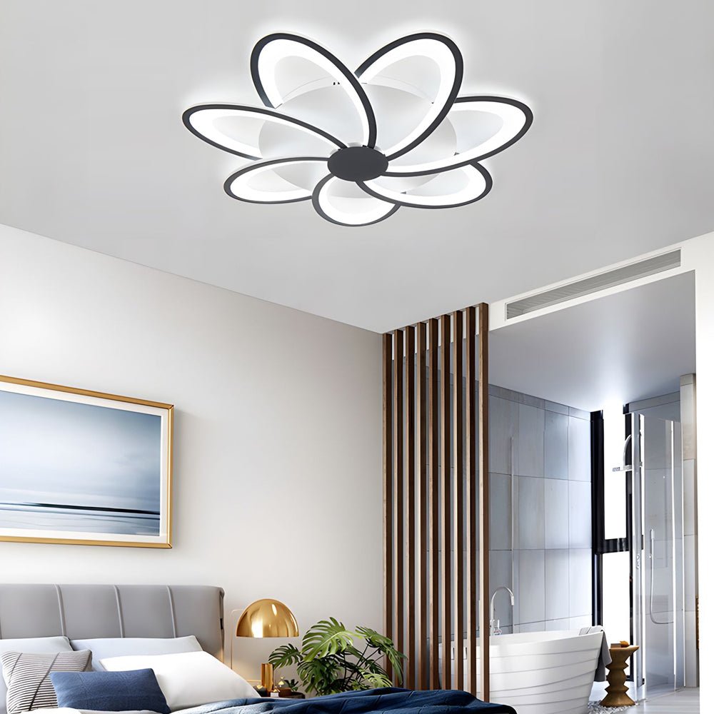 contemporary flower shaped acrylic led flush mount ceiling light