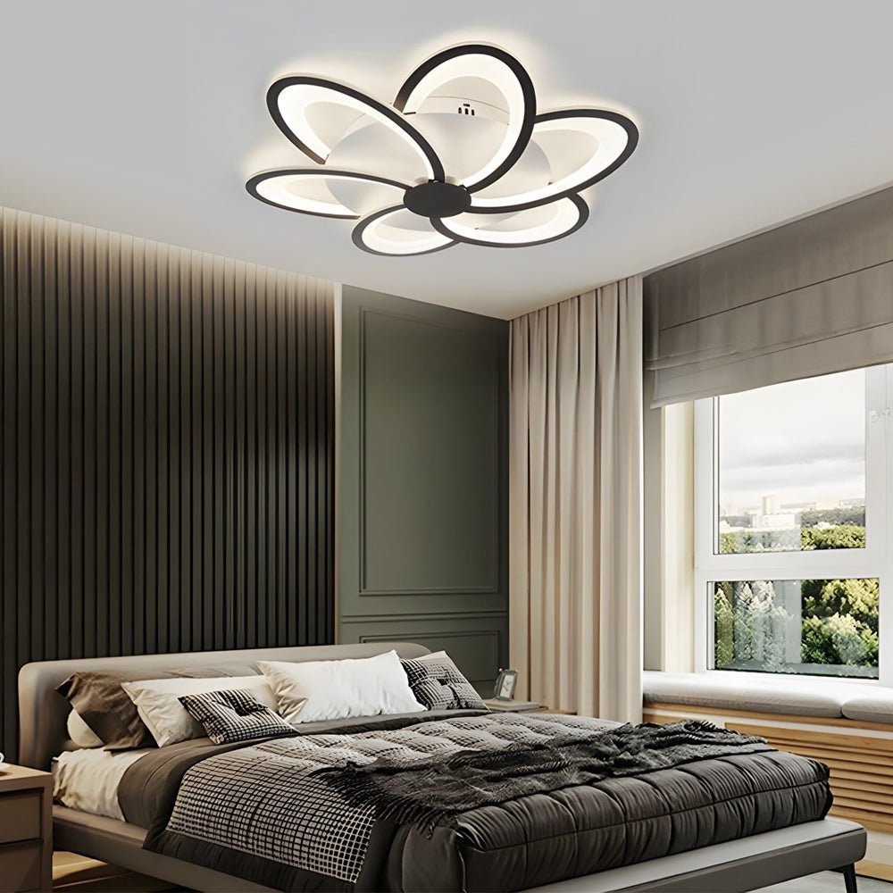 contemporary flower shaped acrylic led flush mount ceiling light