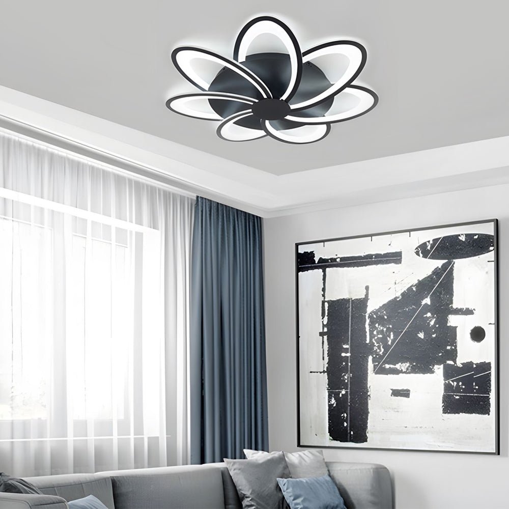 contemporary flower shaped acrylic led flush mount ceiling light
