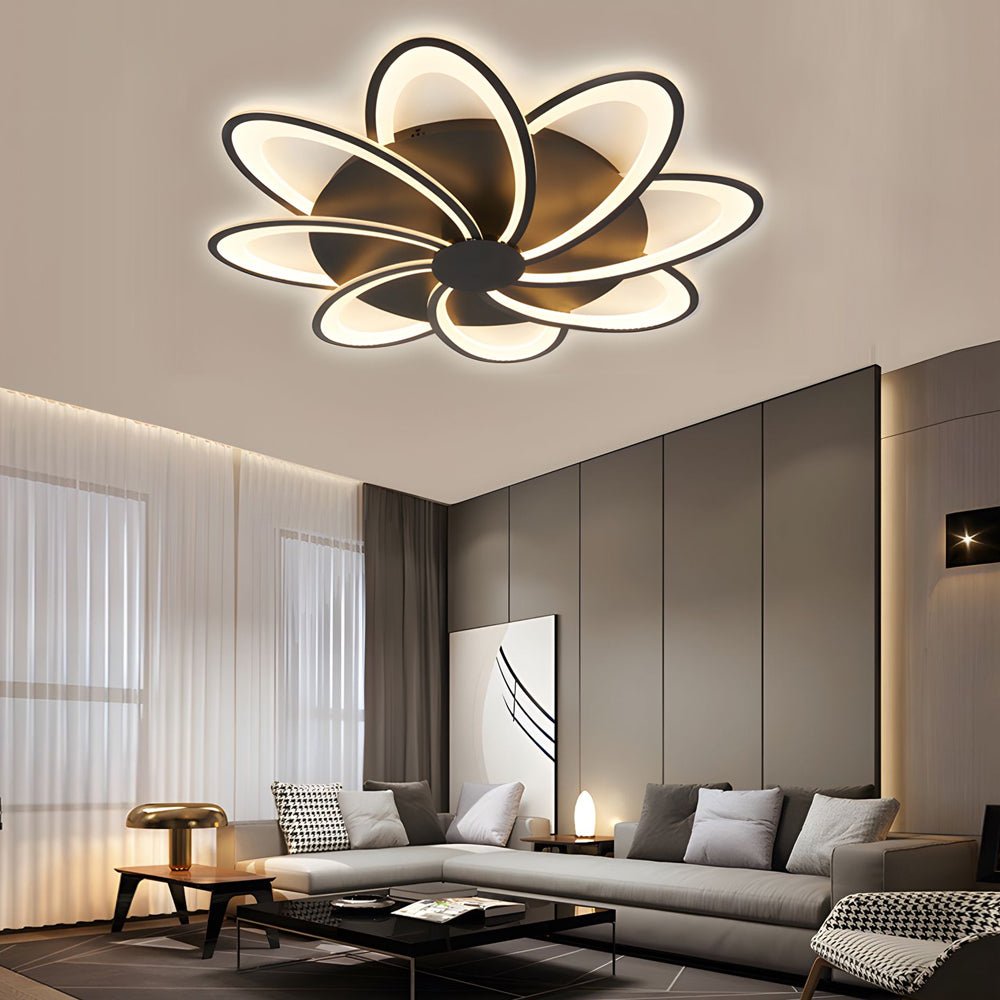 contemporary flower shaped acrylic led flush mount ceiling light