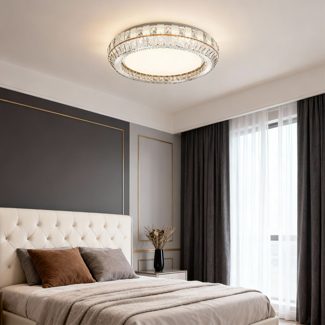 Luxury Crystal Flush Mount Light in Contemporary Design