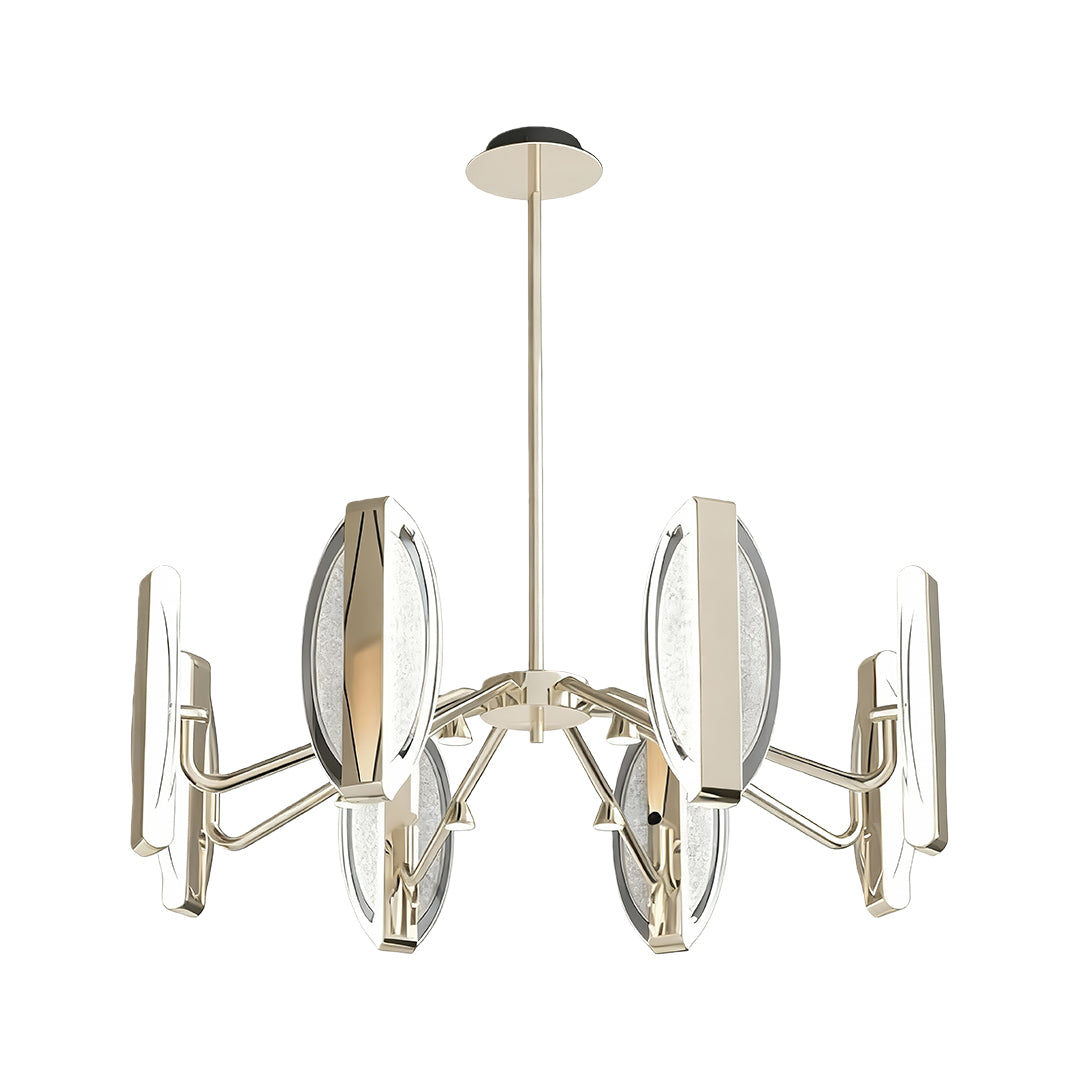 Minimalist Gold Acrylic Chandelier — Aluminum, LED, 3-Color Dimming, 4–12 Light, 47.2" Chain