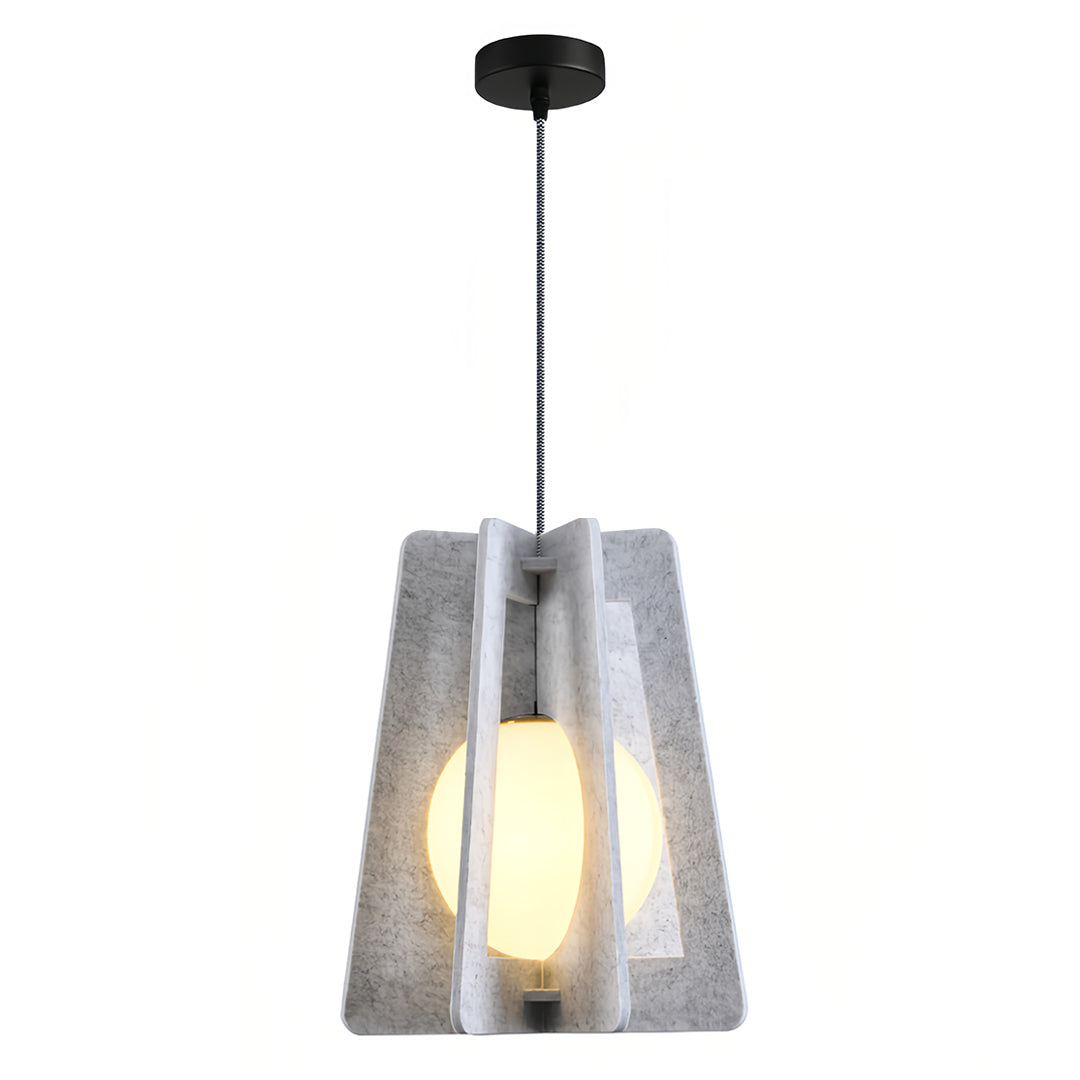 Geometric Felt Mini Pendant — PE+PET Acoustic Felt, Iron, 30/35cm, 6 Colors, Adjustable 2m Cord