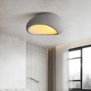 Art Deco Wabi-Sabi Flush Mount / Pendant — White Metal, PS Diffuser, 12W Dimmable, Remote Control
