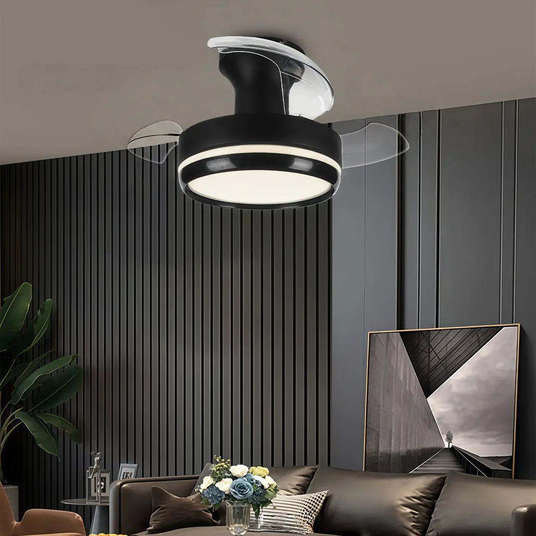 Minimalist 3-Blade LED Ceiling Fan Lamp with Remote Control and Dimming Light Luxe