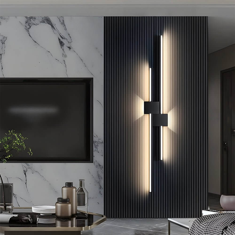 contemporary iron led linear lights for horizontal and vertical wall mounting